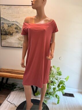 Old Navy Off-Shoulder Midi Dress ribbed stretch new XXL terra-cotta 18w